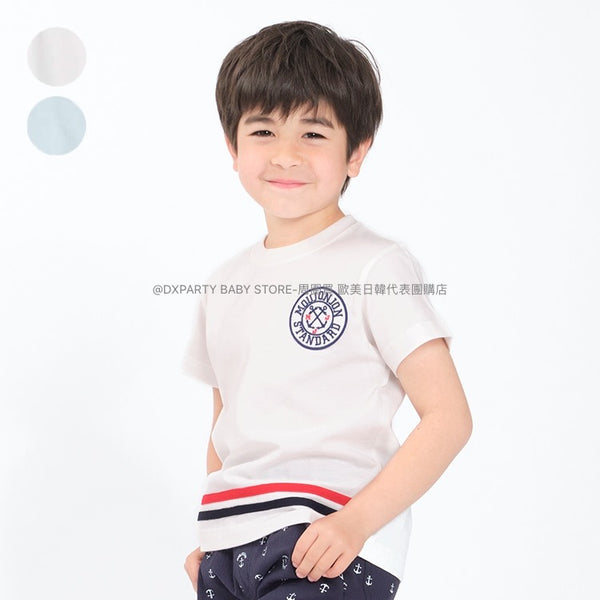 日本童裝 Moujonjon 水手LOGO上衣 80-140cm 男童款 夏季 TOPS