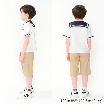 Japanese Moujonjon Sailor-Style Tops (80-120cm) for Boys (Summer) 