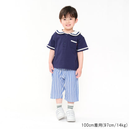 Japanese Moujonjon Sailor-Style Tops (80-120cm) for Boys (Summer) 