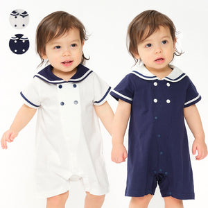 日本童裝 Moujonjon 水手風連衣 70-80cm 男童款/女童款 初生嬰兒 夏季 Jumpsuit