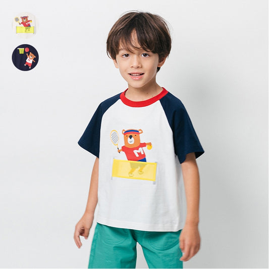Japanese Moujonjon Sports Animal Pattern Tops (80-140cm) for Boys (Summer) 