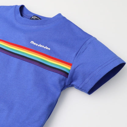 Japanese Moujonjon Rainbow Band Short Sleeve Top 80-140cm Boys Summer TOPS 