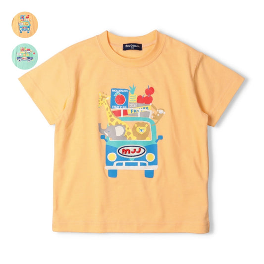 Japanese Moujonjon Fruit and Animal Print Short-Sleeved Top 80-130cm Boys Summer TOPS 