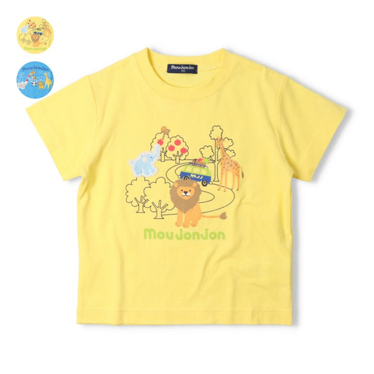 Japanese Moujonjon Animal Print Short-Sleeved Top 80-130cm Boys Summer TOPS 