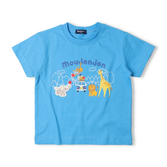 Japanese Moujonjon Animal Print Short-Sleeved Top 80-130cm Boys Summer TOPS 