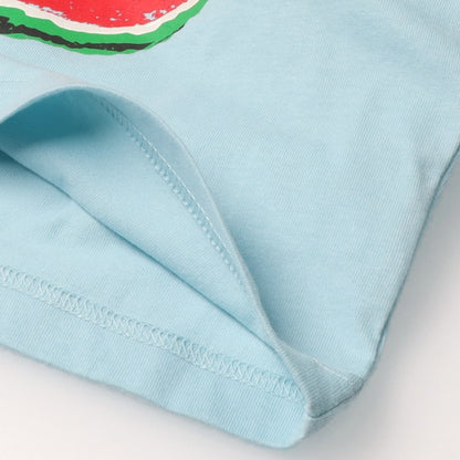 Japanese Moujonjon Fruit and Animal Print Short-Sleeved Top 80-130cm Boys Summer TOPS 
