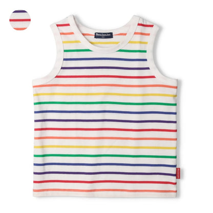 Japanese Moujonjon Rainbow Striped Vest 80-140cm Boys Summer TOPS 