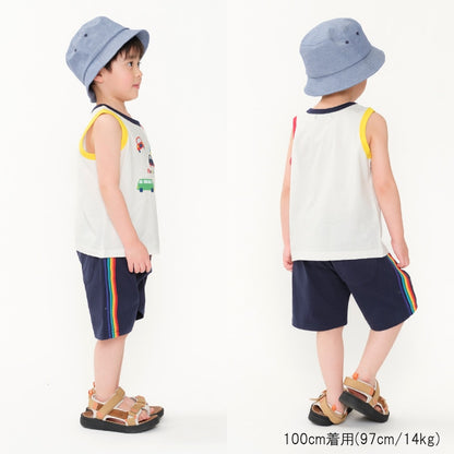 Moujonjon Japanese children's clothing car vest top 80-120cm boys summer TOPS 
