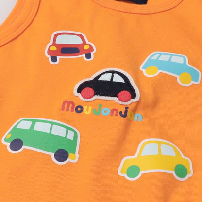Moujonjon Japanese children's clothing car vest top 80-120cm boys summer TOPS 