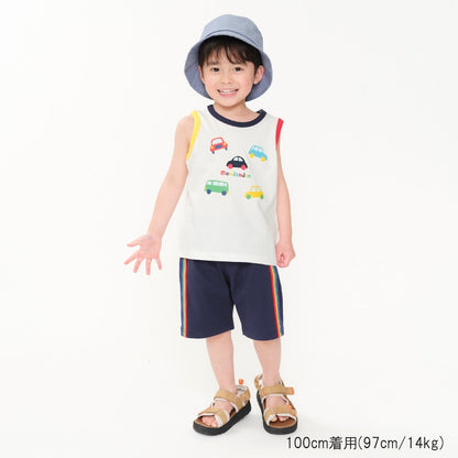 Moujonjon Japanese children's clothing car vest top 80-120cm boys summer TOPS 