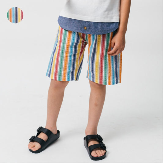 Japanese Moujonjon Rainbow Striped Shorts 90-140cm Boys Summer PANTS 