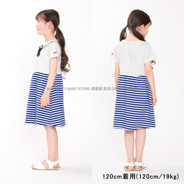 日本童裝 Moujonjon 蝴蝶結條紋連身裙 80-140cm 女童款 夏季 DRESSES