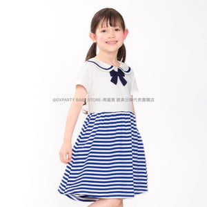 日本童裝 Moujonjon 蝴蝶結條紋連身裙 80-140cm 女童款 夏季 DRESSES