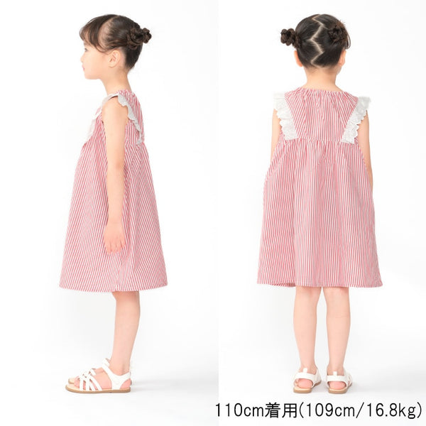 日本童裝 Moujonjon 條紋背心連身裙 90-140cm 女童款 夏季 DRESSES