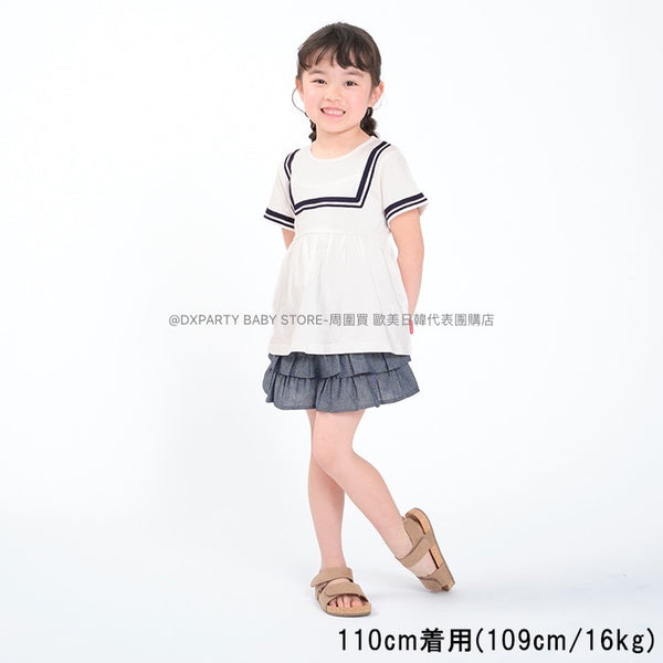 日本童裝 Moujonjon 水手風上衣 80-140cm 女童款 夏季 TOPS