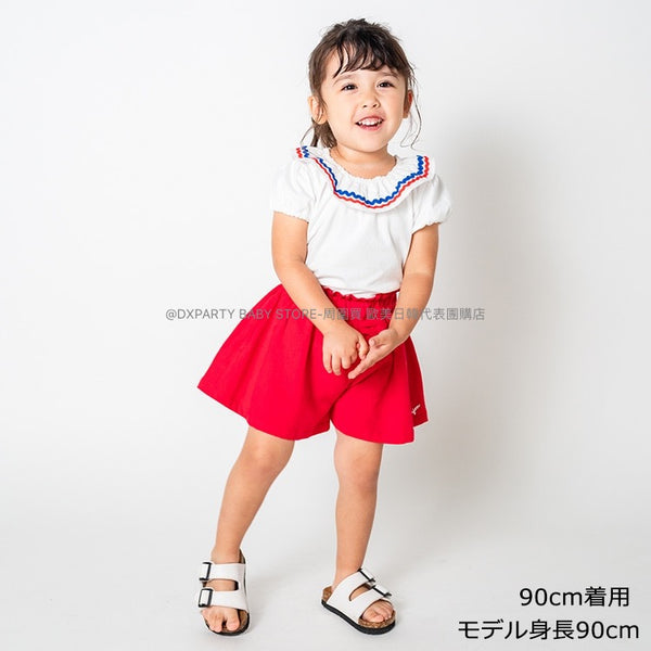 日本童裝 Moujonjon 花邊領上衣 80-140cm 女童款 夏季 TOPS