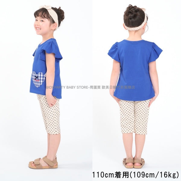 日本童裝 Moujonjon 格仔袋仔上衣 80-140cm 女童款 夏季 TOPS