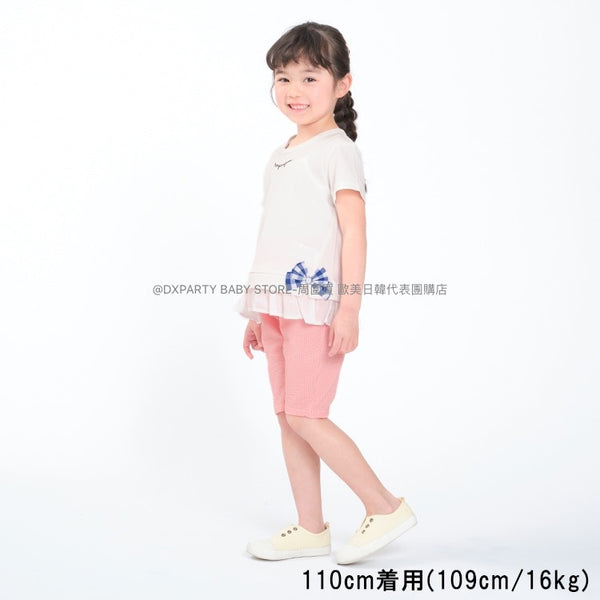 日本童裝 Moujonjon 假兩件紗邊上衣 80-140cm 女童款 夏季 TOPS