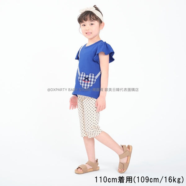 日本童裝 Moujonjon 格仔袋仔上衣 80-140cm 女童款 夏季 TOPS