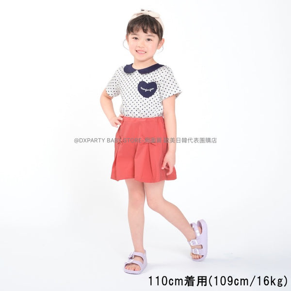 日本童裝 Moujonjon 波點翻領上衣 80-140cm 女童款 夏季 TOPS