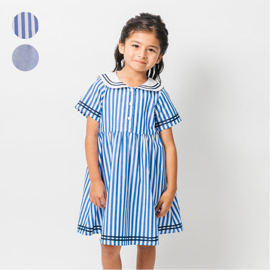 Japanese Moujonjon Sailor-Style Dress (90-140cm) for Girls Summer 
