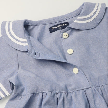 Japanese Moujonjon Sailor-Style Dress (90-140cm) for Girls Summer 