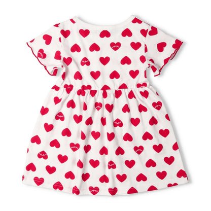 Moujonjon Japanese children's clothing heart-shaped print dress 80-140cm girls summer dresses 