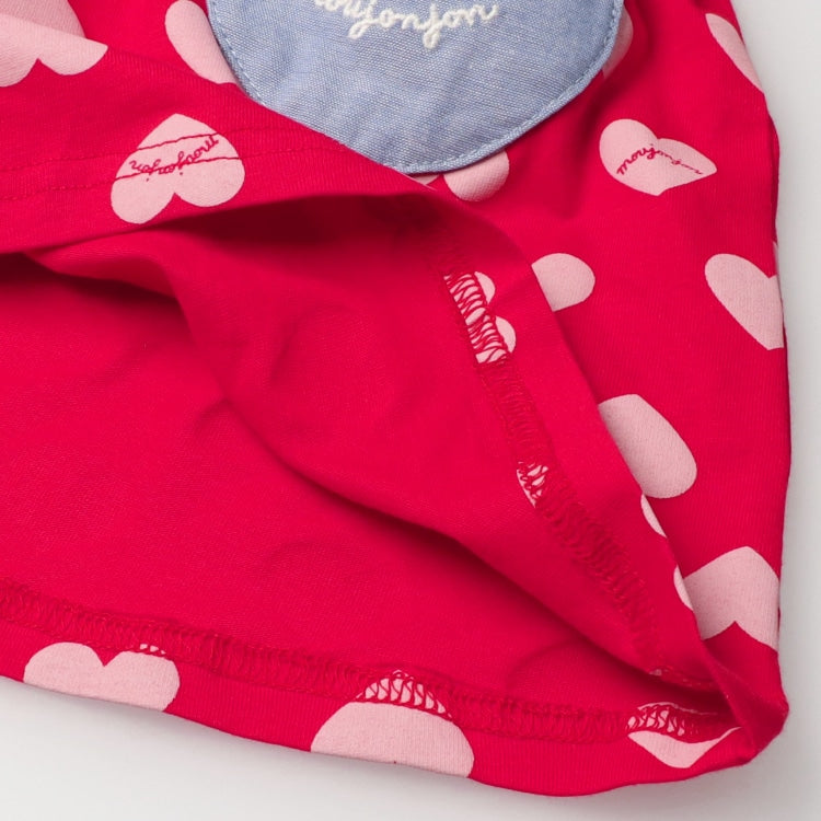 Moujonjon Japanese children's clothing heart-shaped print dress 80-140cm girls summer dresses 