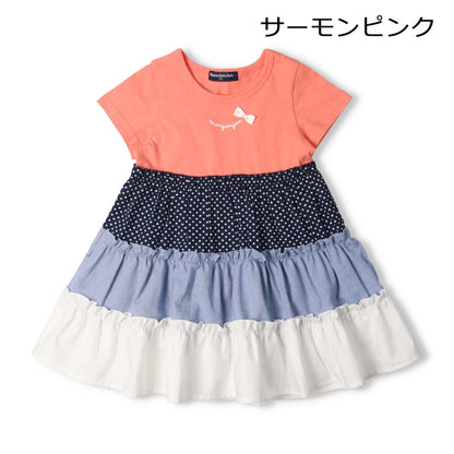 Japanese Moujonjon Patchwork Dress 80-140cm Girls Summer Dresses 