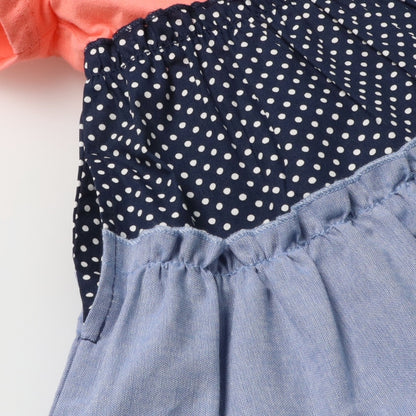 Japanese Moujonjon Patchwork Dress 80-140cm Girls Summer Dresses 