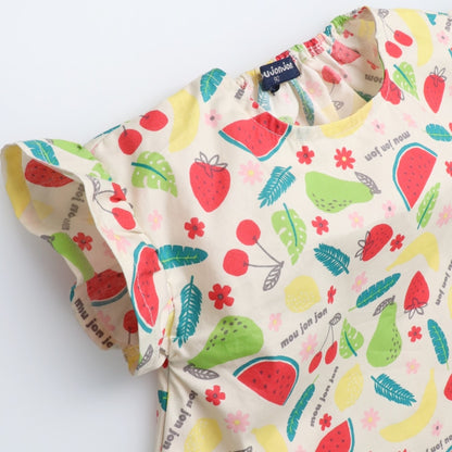 Japanese Moujonjon Fruit Pattern Dress 80-130cm Girls Summer Dresses 