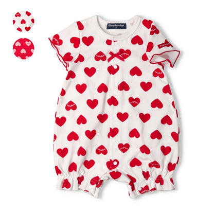 Moujonjon Japanese Children's Clothing Heart-shaped Jumpsuit 70-80cm Girls' Newborn Summer Jumpsuit 