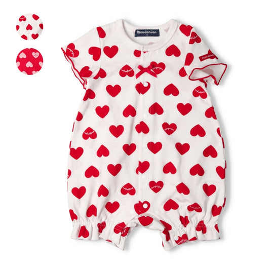 Moujonjon Japanese Children's Clothing Heart-shaped Jumpsuit 70-80cm Girls' Newborn Summer Jumpsuit 
