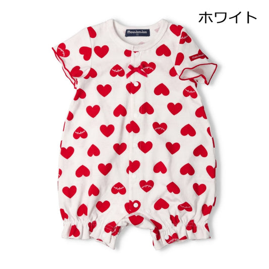 Moujonjon Japanese Children's Clothing Heart-shaped Jumpsuit 70-80cm Girls' Newborn Summer Jumpsuit 