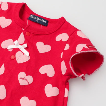 Moujonjon Japanese Children's Clothing Heart-shaped Jumpsuit 70-80cm Girls' Newborn Summer Jumpsuit 