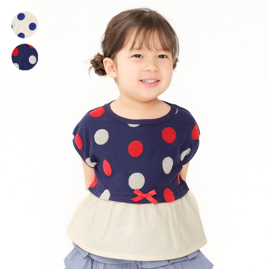 Japanese Moujonjon Polka Dot Tops for Girls (80-140cm) Summer 