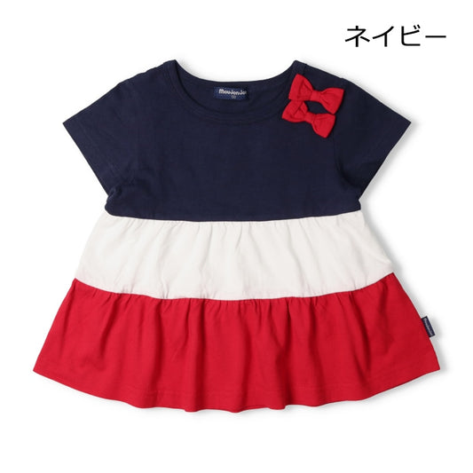 Japanese Moujonjon children's clothing spliced skirt top 80-140cm girls summer TOPS 