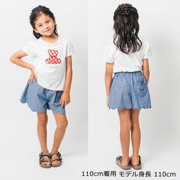 日本童裝 Moujonjon 熊和貓貼花短袖上衣 80-140cm 女童款 夏季 TOPS