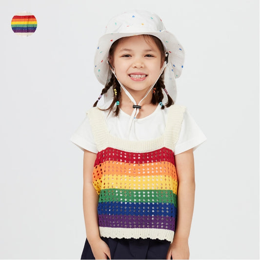 Japanese Moujonjon children's clothing knitted suspenders and tops set 90-140cm girls summer TOPS 