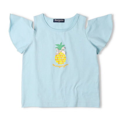 Japanese Moujonjon Fruit Pattern Off-the-Shoulder Top 80-130cm Girls Summer TOPS 