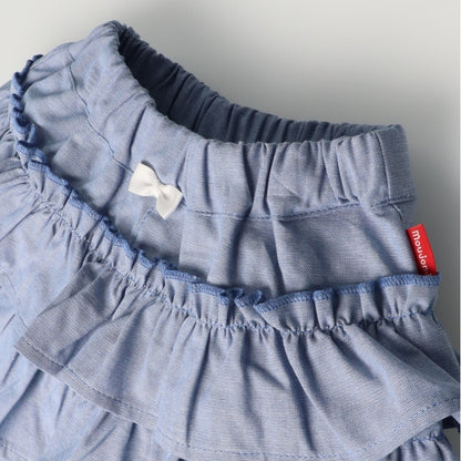 Japanese children's clothing Moujonjon cake layered culottes 90-140cm girls summer PANTS 