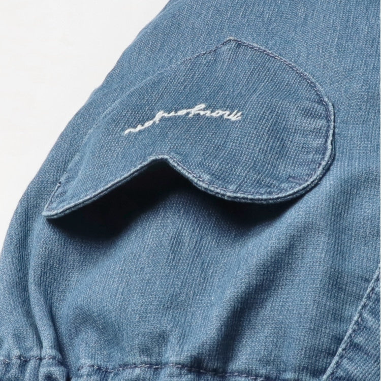 Moujonjon Japanese children's clothing cold contact denim cropped trousers 90-140cm girls summer PANTS 
