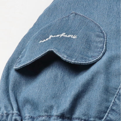 Moujonjon Japanese children's clothing cold contact denim cropped trousers 90-140cm girls summer PANTS 