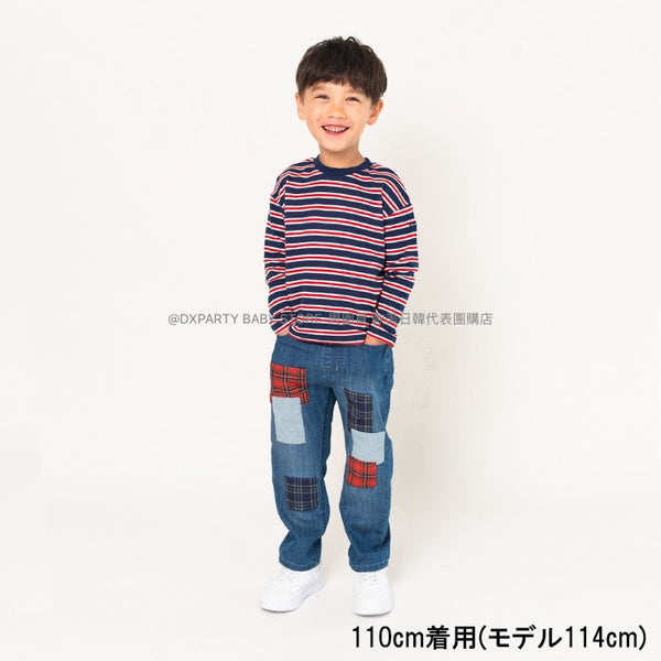 日本童裝 Moujonjon 拼布牛仔褲 90-140cm 男童款 秋季 PANTS