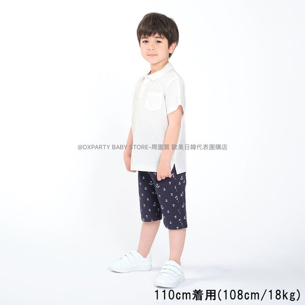 日本童裝 Moujonjon 純白色polo上衣 100-160cm 男童款 夏季 TOPS