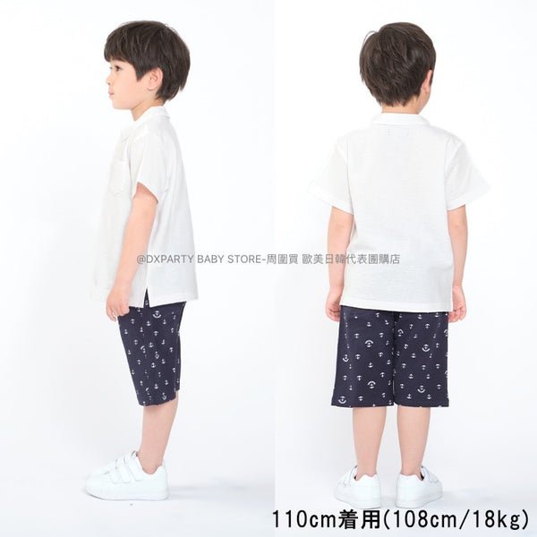 日本童裝 Moujonjon 純白色polo上衣 100-160cm 男童款 夏季 TOPS