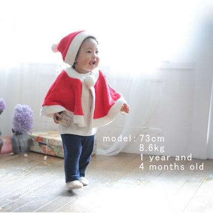 日本童裝 聖誕斗篷及帽套裝 80-110cm 男童款/女童款 初生嬰兒 Christmas 聖誕快樂特輯 聖誕服裝/飾物配件