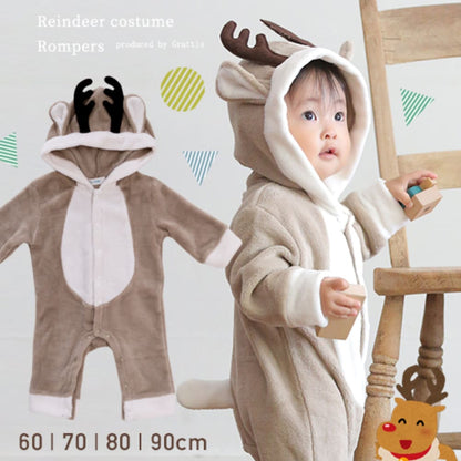 日本童裝 聖誕麋鹿連衣 60-90cm 男童款/女童款 初生嬰兒 Christmas 聖誕快樂特輯 聖誕服裝/飾物配件