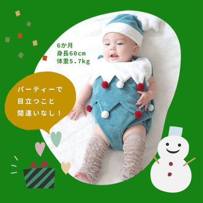 日本童裝 聖誕樹連衣套裝 70-80cm 男童款/女童款 初生嬰兒 Christmas 聖誕快樂特輯 聖誕服裝/飾物配件