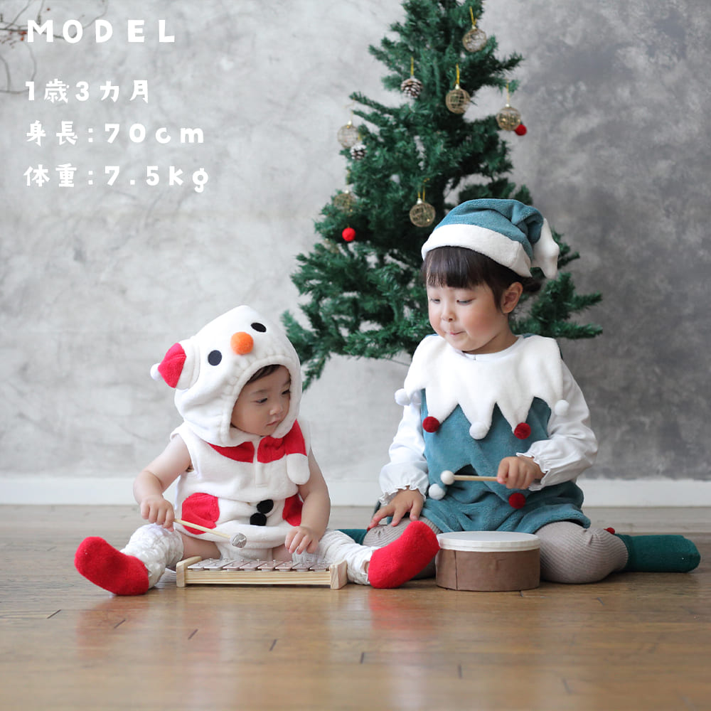 日本童裝 聖誕雪人連帽連衣 70-80cm 男童款/女童款 初生嬰兒 Christmas 聖誕快樂特輯 聖誕服裝/飾物配件